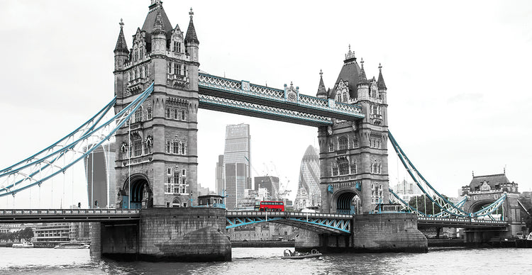 Arte de la lona del autobús rojo de Londres del puente de la torre