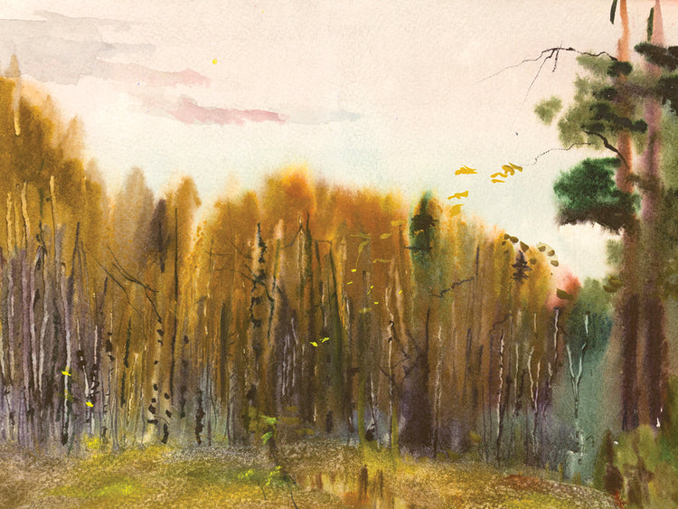 Arte de la lona del bosque de la caída amistosa