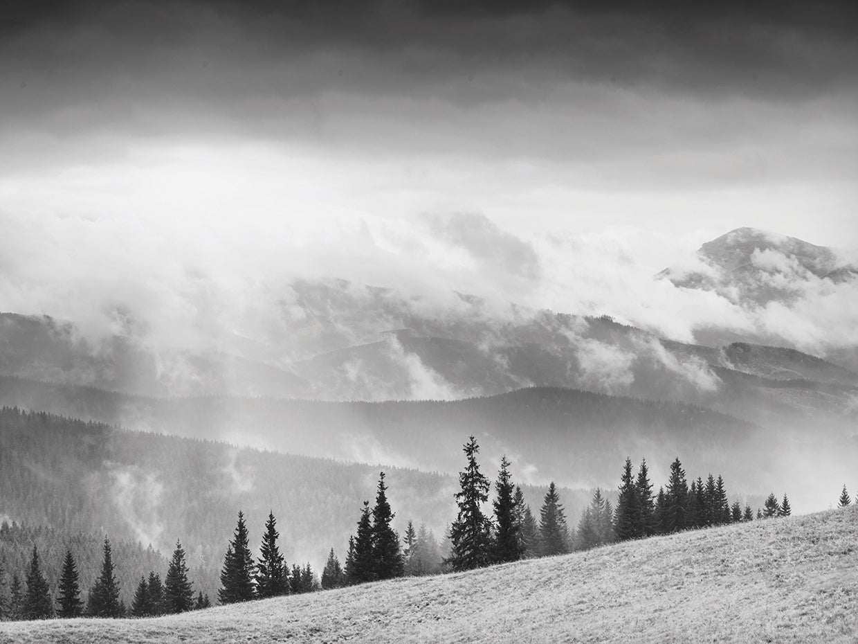 Después de la tormenta Foggy Mountains Canvas Art