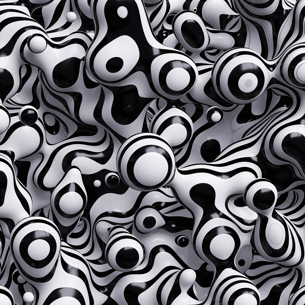 Wavy Zebra Bubbles Abstract