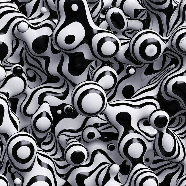 Wavy Zebra Bubbles Abstract