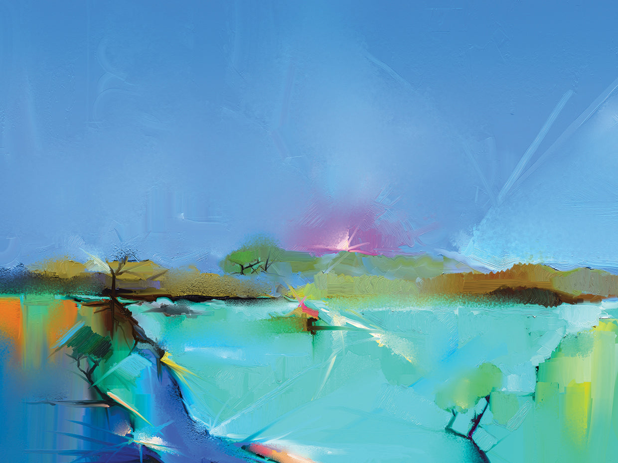 Arte de la lona del lago Springtime Teals