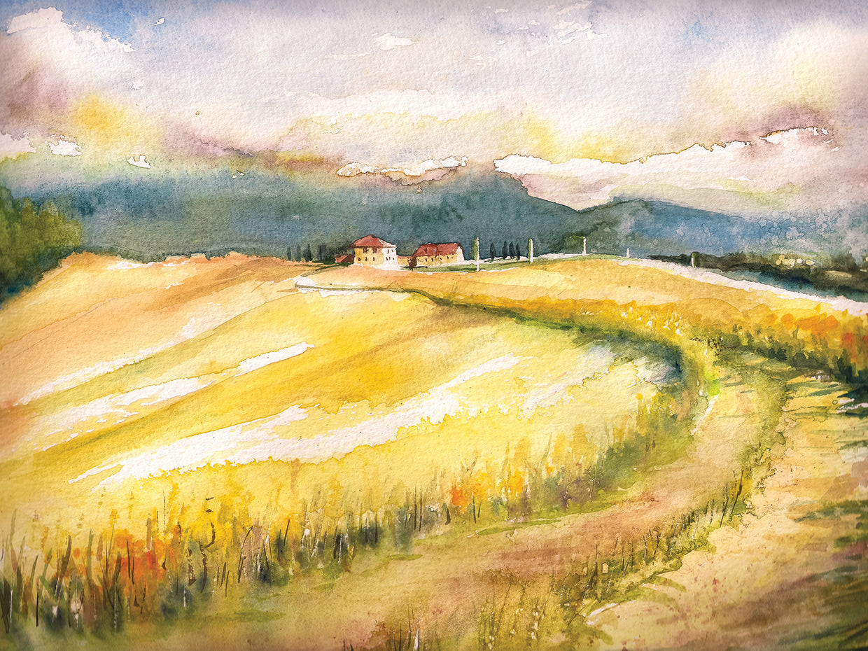 Arte de la lona de las vacaciones del viñedo de la villa