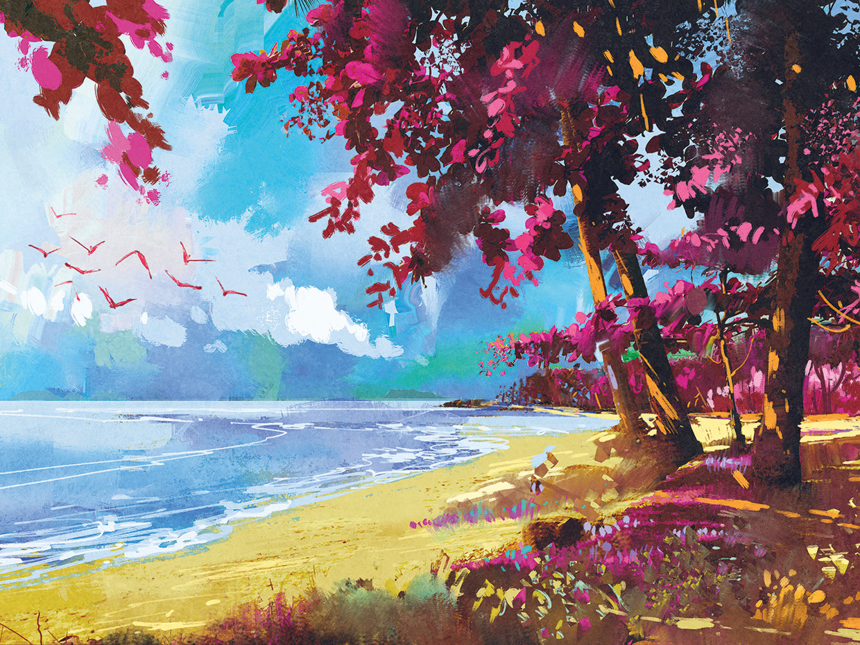 Arte de la lona de la playa de la pasión púrpura