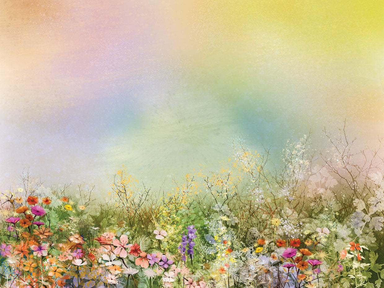 Arte de lienzo de susurros de flores silvestres