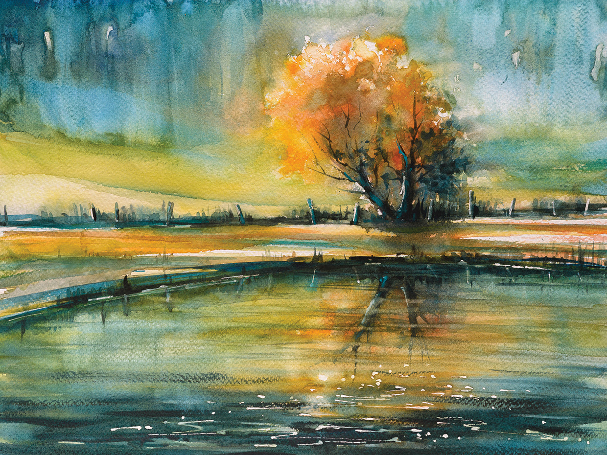 Golden Oak Autumn Lake