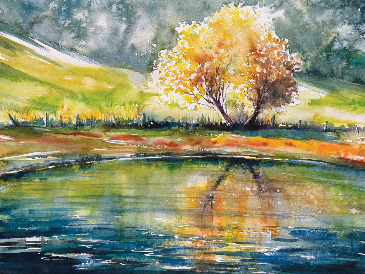 Classic Blue Pond Autumn