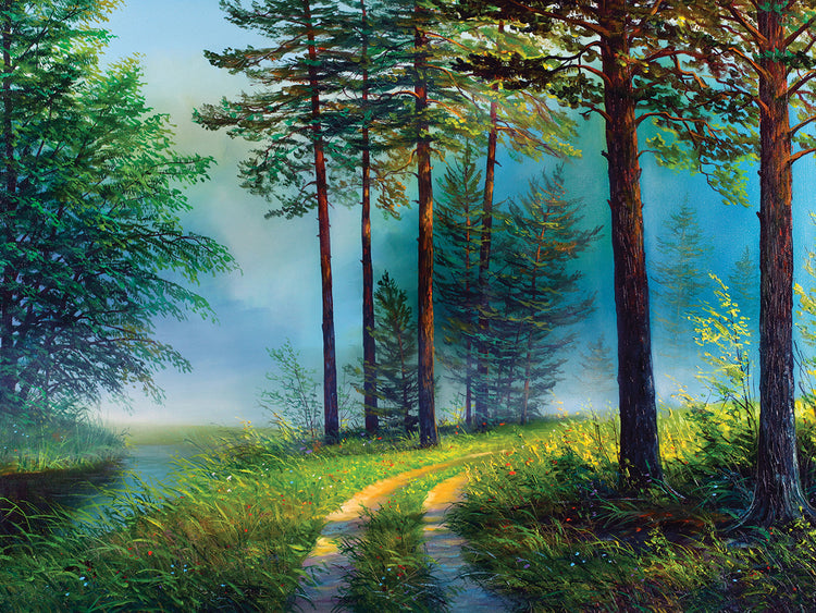 Arte de la lona del bosque de las esmeraldas del verano