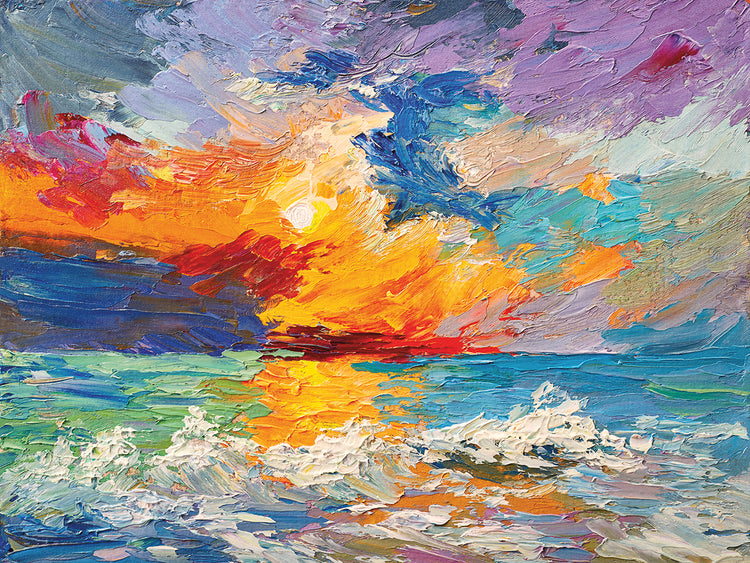 Painterly Waves Sunset