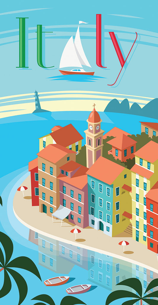 Portofino Italy Travel Poster Canvas Print