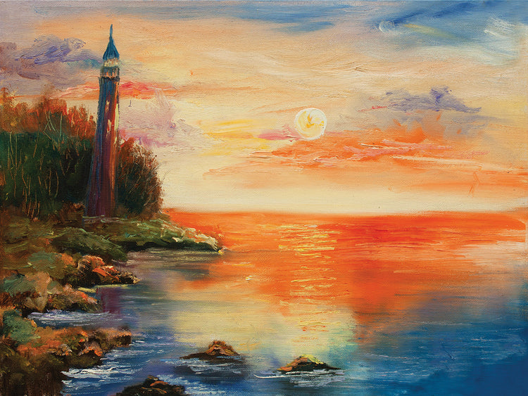 Golden Lighthouse Sunset
