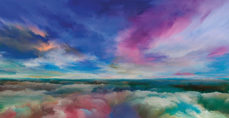 Cuadro en lienzo colorido Cumulus Horizon