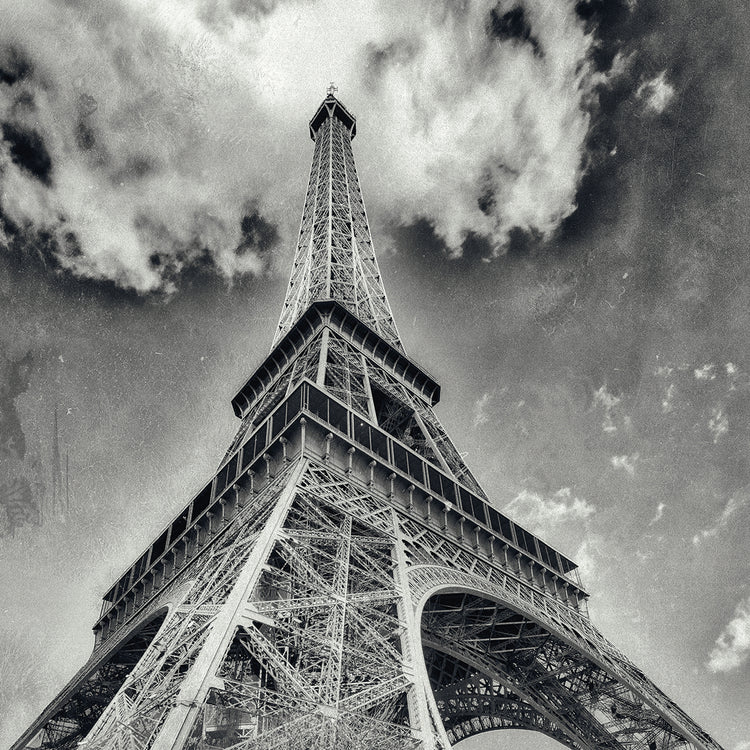 Arte de la lona de la Torre Eiffel de París de invierno