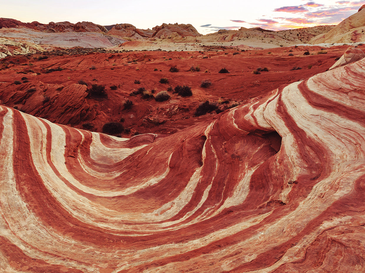 Arte de lienzo de ondas de piedra de Nevada