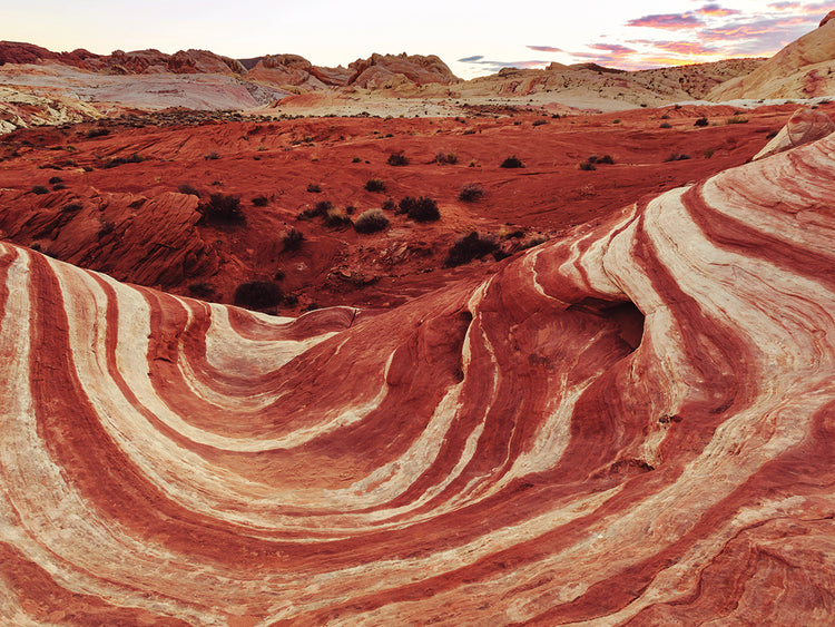 Arte de lienzo de ondas de piedra de Nevada