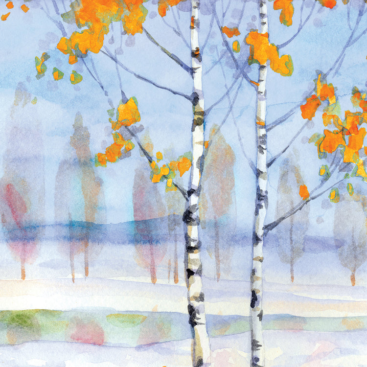 Arte de la lona de invierno de acuarela