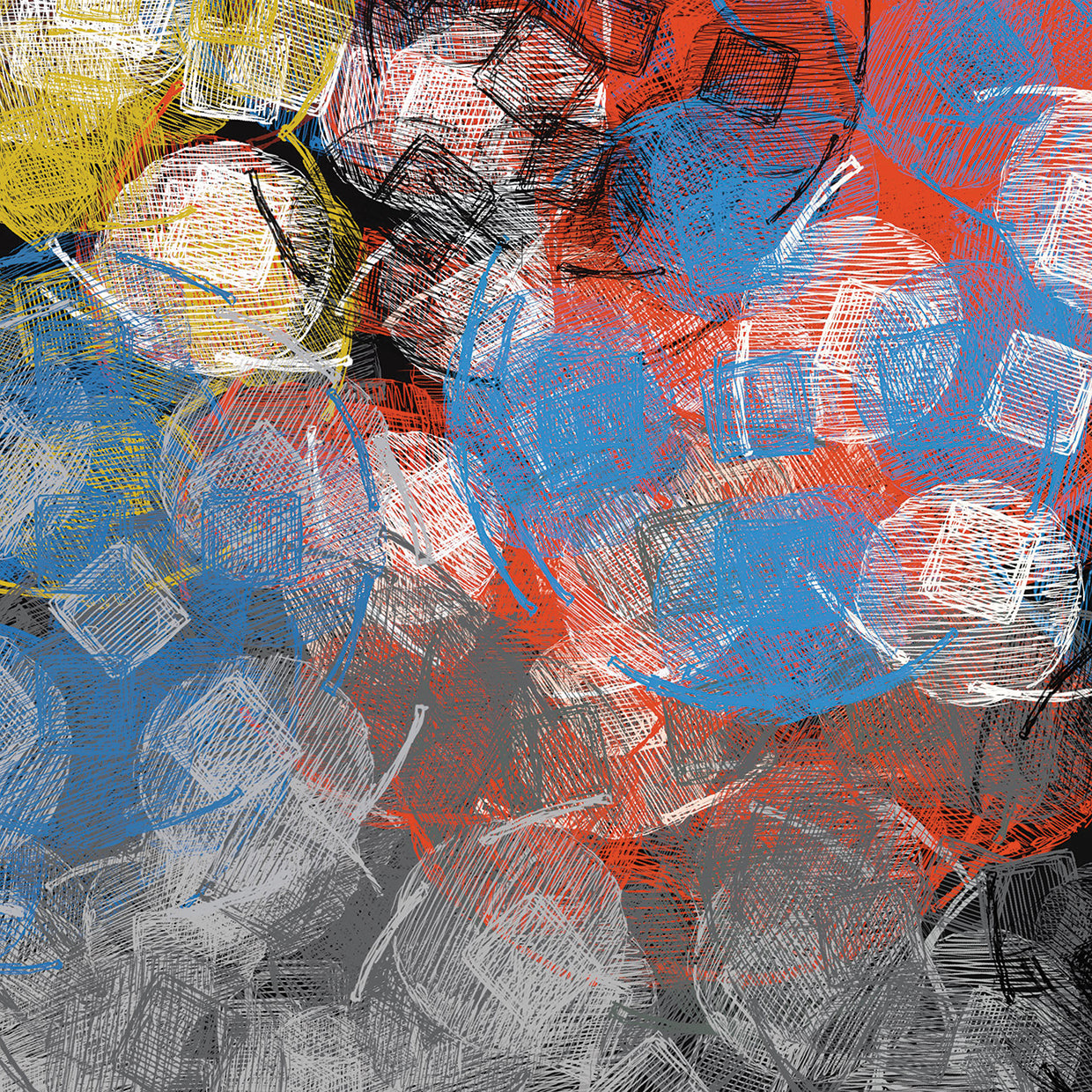 Blue Ice Cubes Abstract