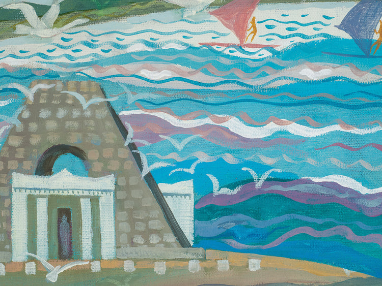 Arte de la lona del paisaje marino de Kazan