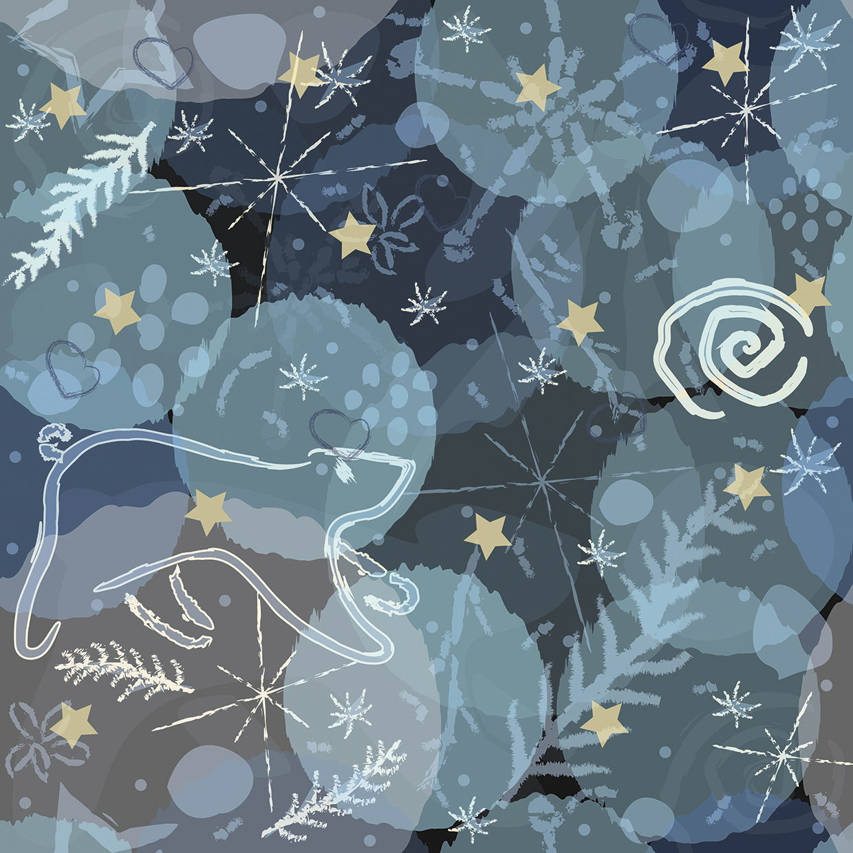 Gold Stars Bear Patterns