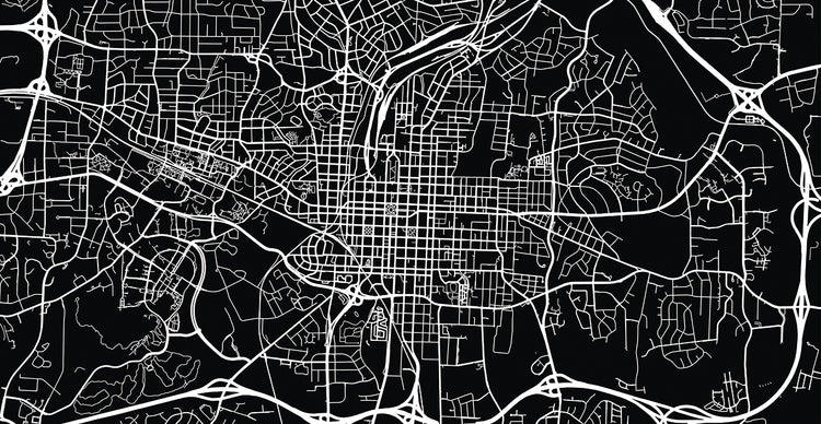 Lienzos Mapa de la ciudad de Raleigh NC