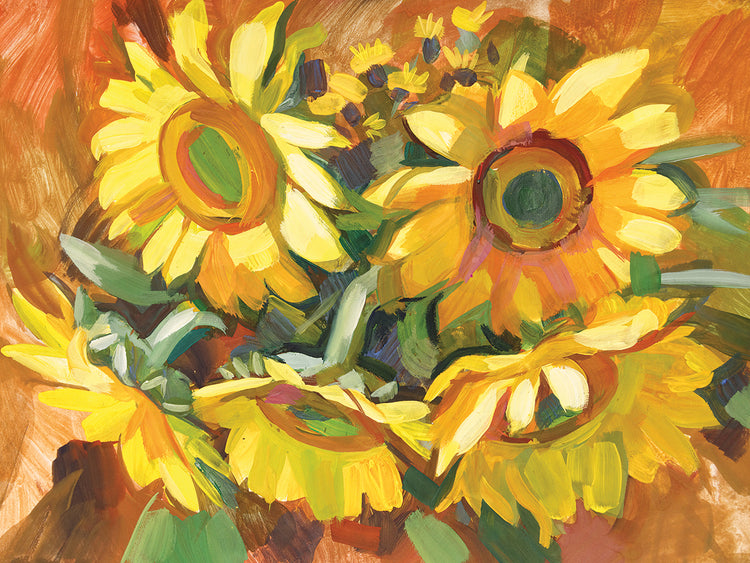 Arte de la lona de los girasoles alegres del verano