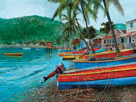 St. Lucia Fishing Fleet Canvas Print