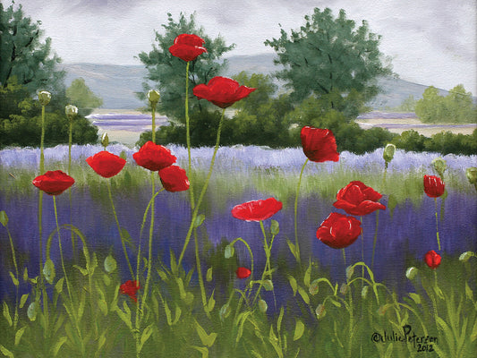 Poppies &amp; Lavender Canvas Print