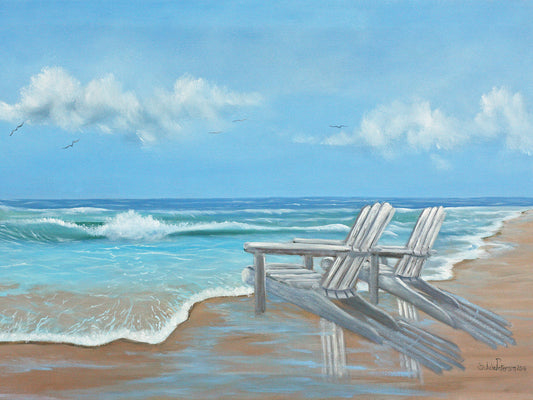 Beach Chairs II Canvas Print