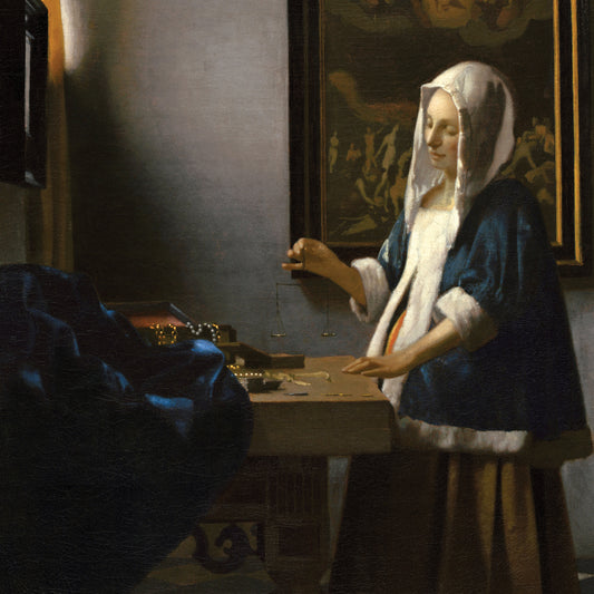 Woman Holding a Balance, 1664 Canvas Print