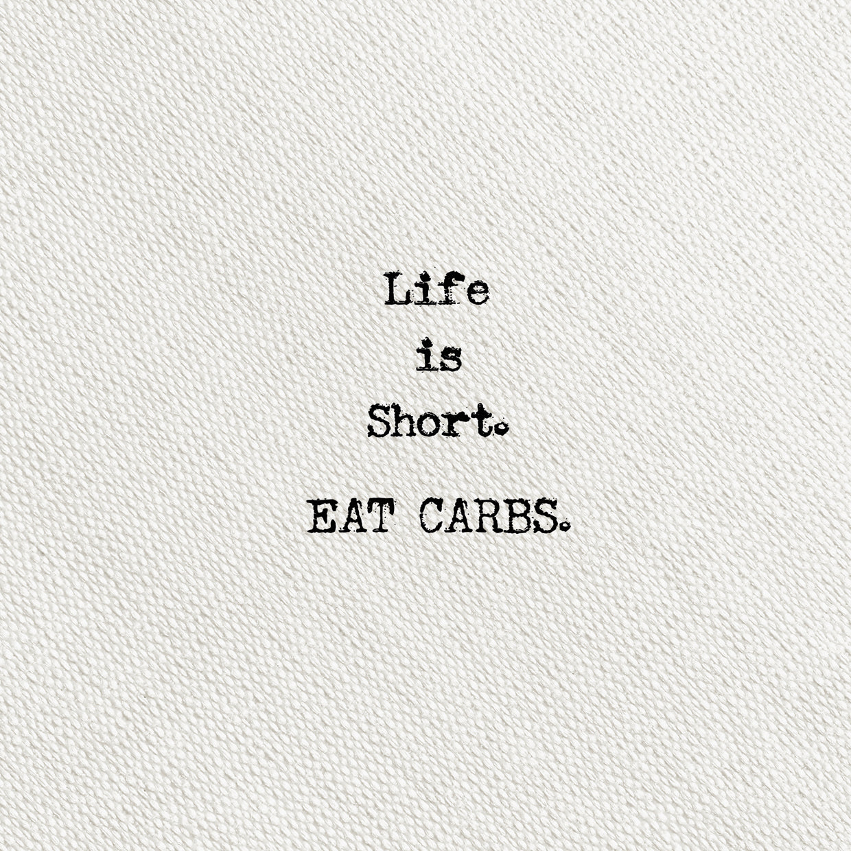 Type on Ivory Carbs