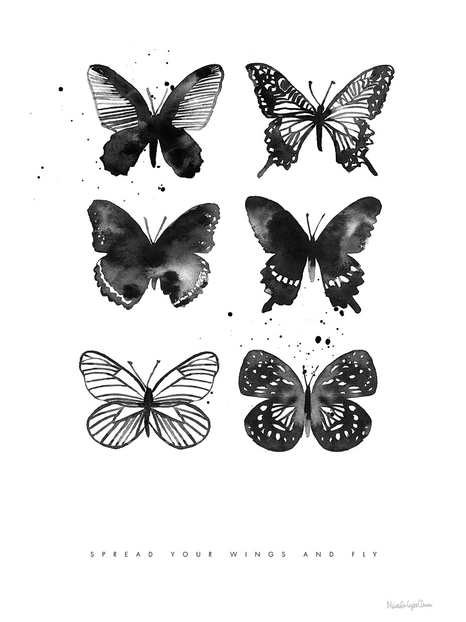 Six Inky Butterflies