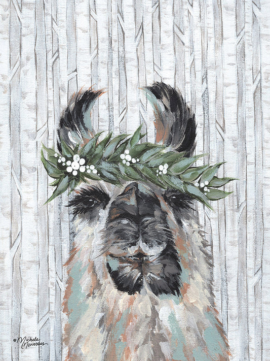 Lizzy the Winter Llama Canvas Print