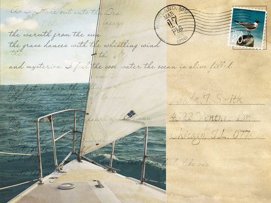 Voyage Postcard I Canvas Print