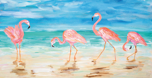 Flamingo Beach Canvas Print