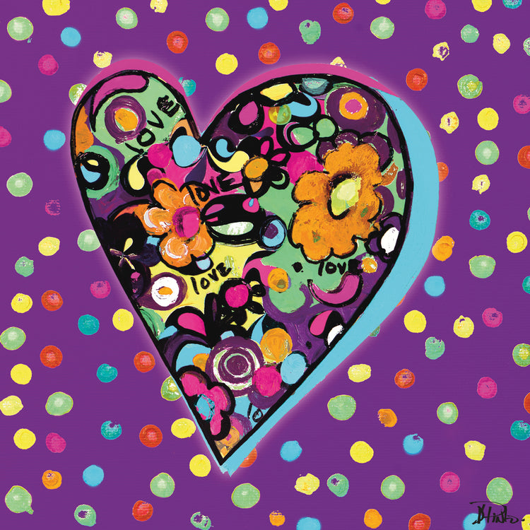 Corazones de amor de neón I Lienzo