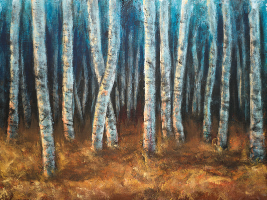 Moonlit Birchwood Canvas Print