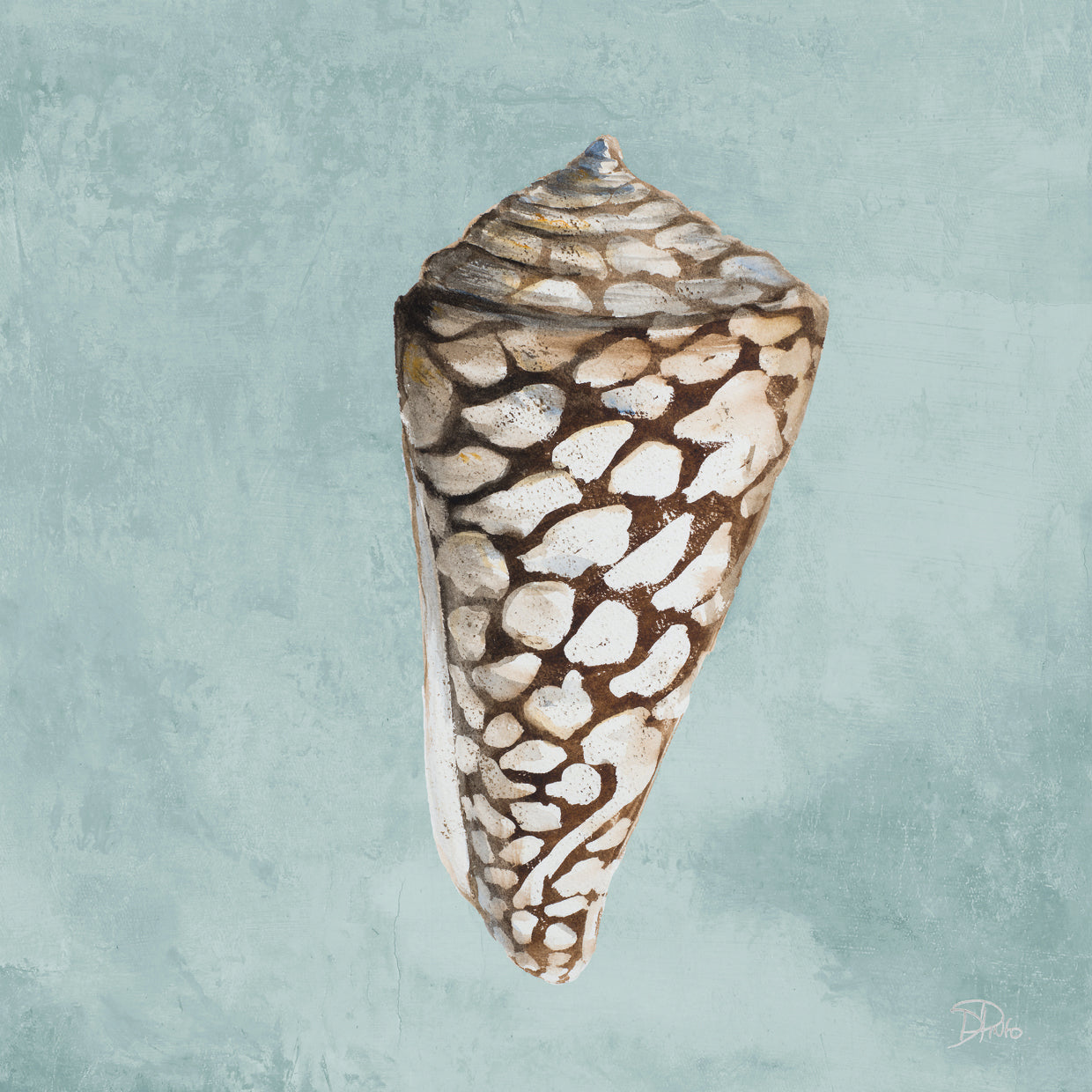 Shell moderno en Teal II Lienzo