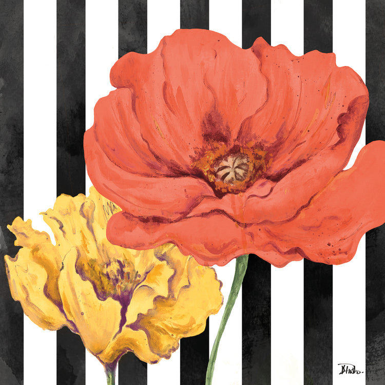 Amapolas en rayas II Lienzo