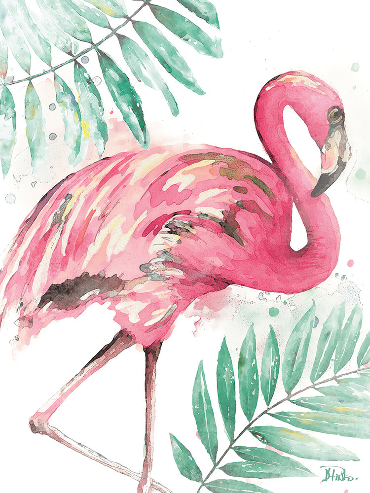 Hoja de acuarela Flamingo II Lienzo