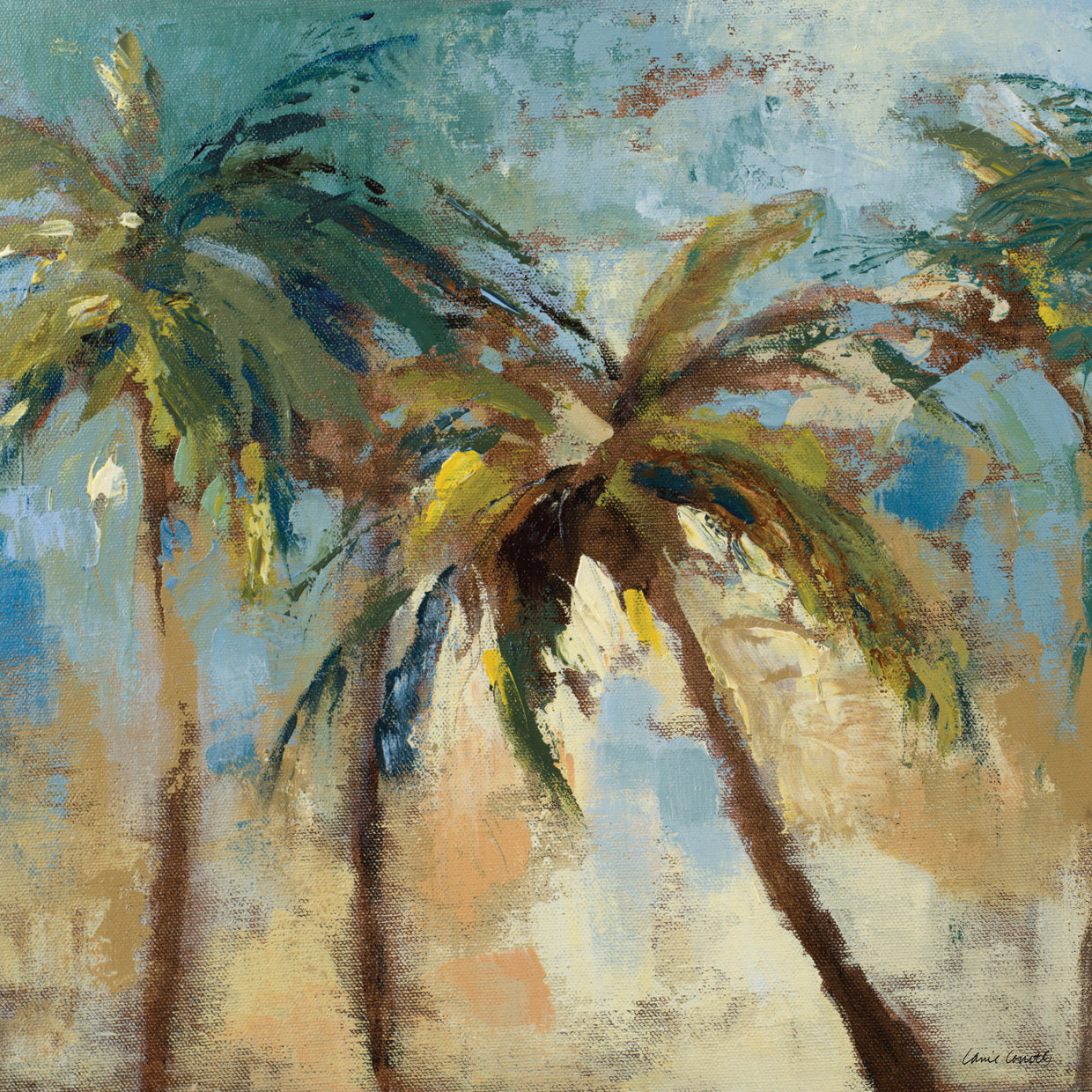 Island Morning Palms Square I Lienzo