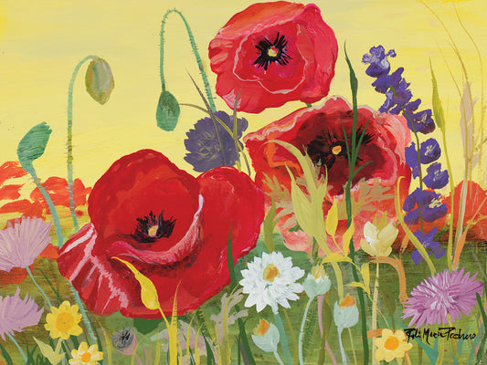 Victory Red Poppies I Canvas Print