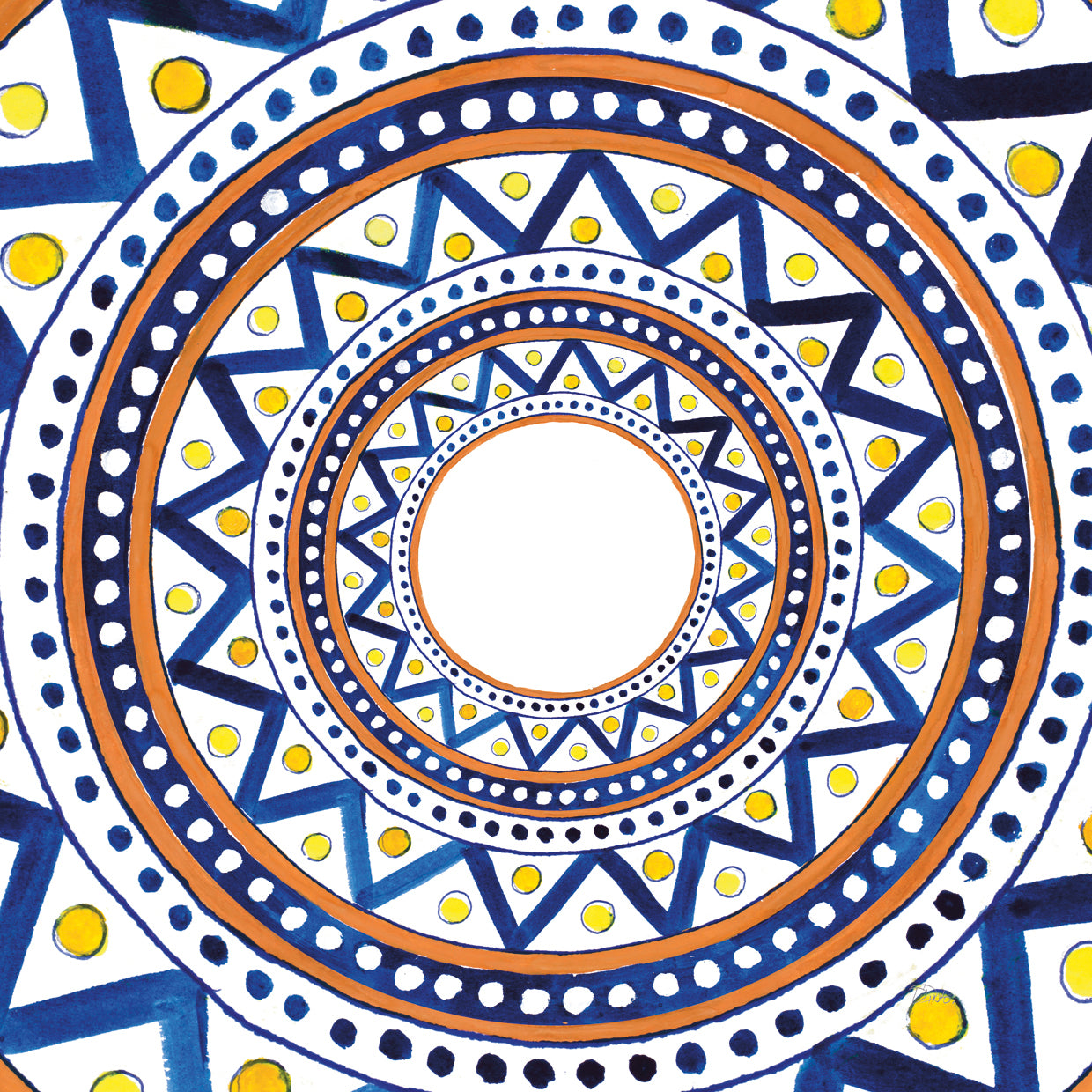 Azulejo italiano Chevron Burst Lienzo