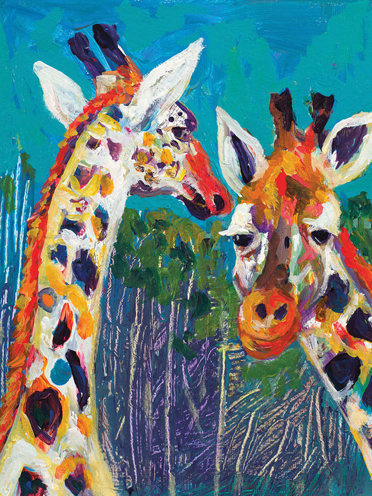 Colorful Giraffes Canvas Print