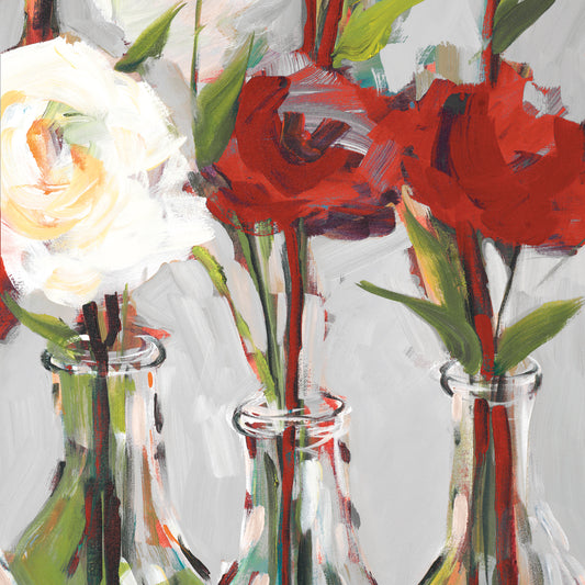 Red Romantic Blossoms I Canvas Print