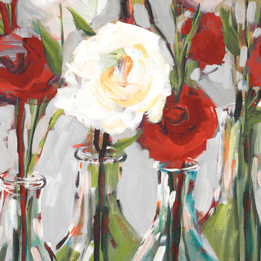 Red Romantic Blossoms II Canvas Print