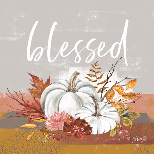 Blessed Pumpkin and Fall Flowers