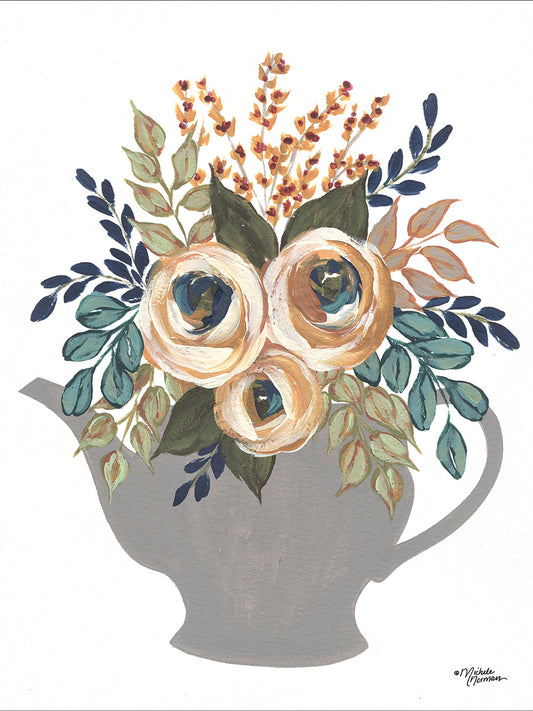 Fall Floral Bowls Canvas Print