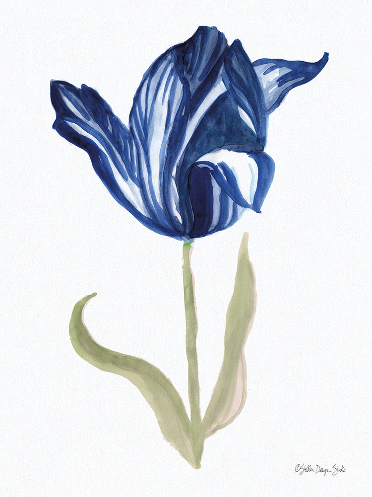 Tallo de flor azul I Lienzo