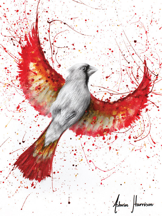Golden Feather Cardinal Canvas Print