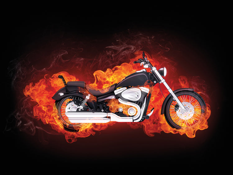 Motocicleta Fast Flames Lienzo